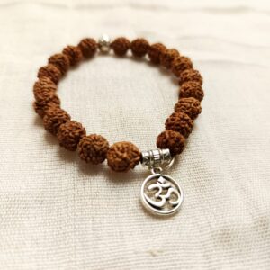Natural Rudraksha Bracelet with Om Locket
